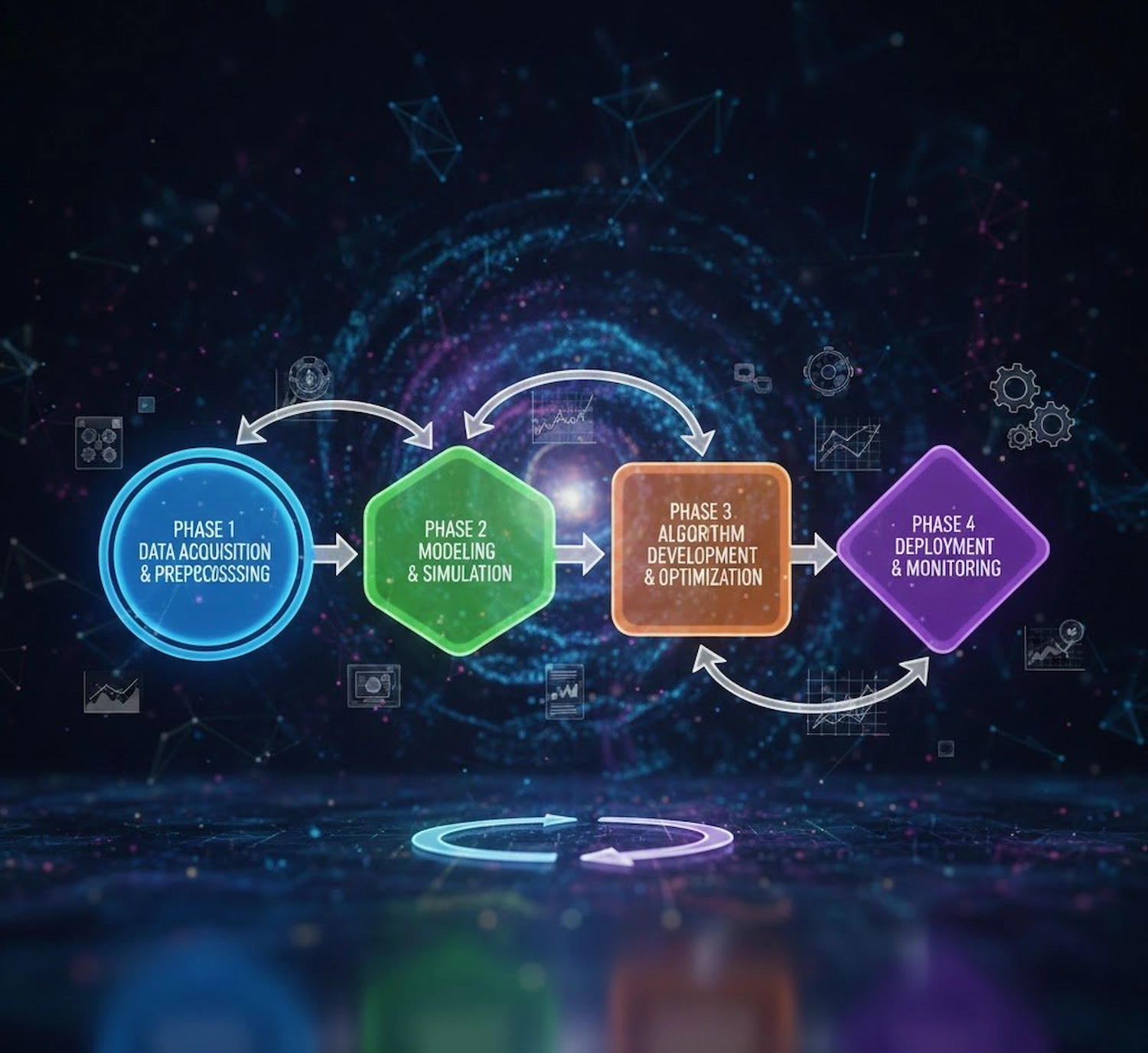 Four-phase optimization framework visualization